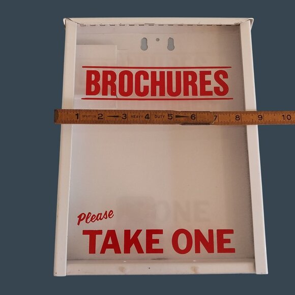 Wall-Mount Brochure Holder With "Brochures Please Take One" Text - Picture 4 of 5